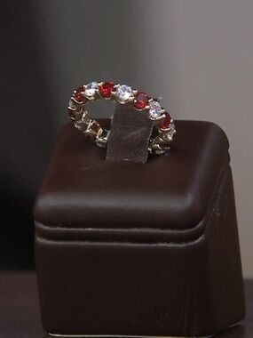 Vintage Grace Kelly Collection Garnet & Diamond Eternity Band